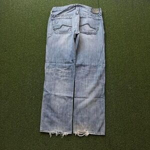 LA Denim Atelier Baggy Light Wash Embroidered Denim Jeans